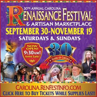 Carolina Renaissance Festival Sept 30th - Nov 19th