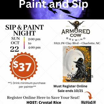 Paint and Sip At Armored Cow Oct 22nd