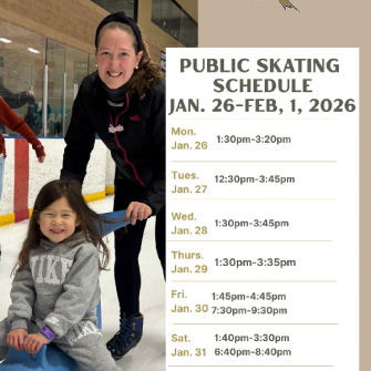  ⛸️ Public Skating Schedule! ⛸️  January 26 ? February 1